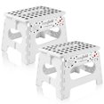 thumbnail image 1 of Taburete plegable Casafield de 23 cm con asa (juego de 2) - Blanco, reposapiés plegable para niños y adultos, 1 of 7