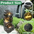 thumbnail image 2 of 4-Tiers Cascading Rock Outdoor Water Fountain with LED Light, Standing Cascading Water Feature Faux Stacked Stones Waterfalls Decor for Garden Patio Yard and Lawn (Deep Grey), 2 of 6
