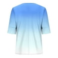 thumbnail image 6 of GigrtiJin Womens Trendy Gradient Color Tops Bell Sleeve Square Neck Long Curved Hem Tees Ladie's Loose Blouse, 6 of 6