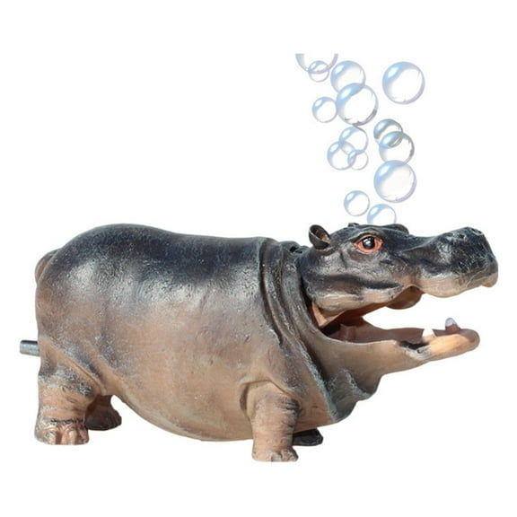 Gallickan Hippo Oxygen Pump, Fish Tank Air Stone Decor with Bubbles Rock Shell Aquarium Ornament, Aerator for Aquatic Plants, Colour