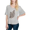 thumbnail image 1 of Camiseta con adornos de plumas Flori Jessica Simpson gris XS, 1 of 1