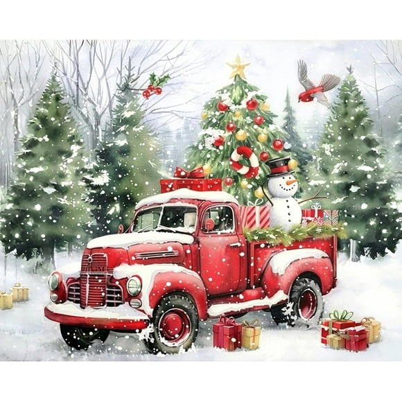 Adult Christmas Paint by Number Set - Christmas Tree Paint by Number Set, Adult Tree Paint by Number Set, Canvas Material, Frameless, Acrylic Paint, Suitable for Home Wall Decoration, 16x20 inches