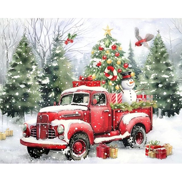 Adult Christmas Paint by Number Set - Christmas Tree Paint by Number Set, Adult Tree Paint by Number Set, Canvas Material, Frameless, Acrylic Paint, Suitable for Home Wall Decoration, 16x20 inches