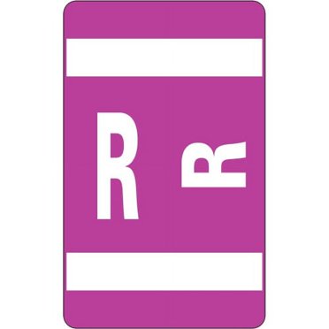 Smead AlphaZ ACCS Color-Coded Labels "R" - 1" x 1.63" Length - Purple - 10 / Sheet - 100 / Pack