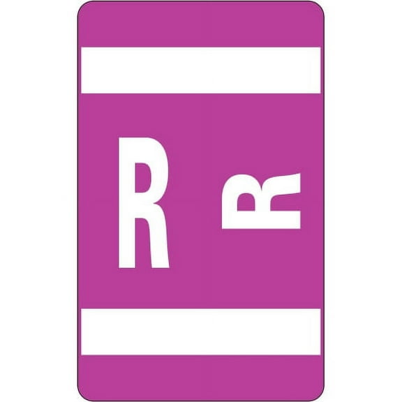 Smead AlphaZ ACCS Color-Coded Labels "R" - 1" x 1.63" Length - Purple - 10 / Sheet - 100 / Pack