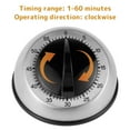 thumbnail image 5 of Wind up Timer Kitchen Timer Stainless Steel 60 Minutes Mechanical Reminder Countdown Timer Loud Ring Alarm Sound Analogue Clock for Cooking Baking Sports Games, 5 of 10