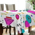 thumbnail image 5 of Yayeee Tablecloths 60" x 60" Rectangle Wrinkle Resistant Party Table Cover, Purple Abstract Shapes, 5 of 8