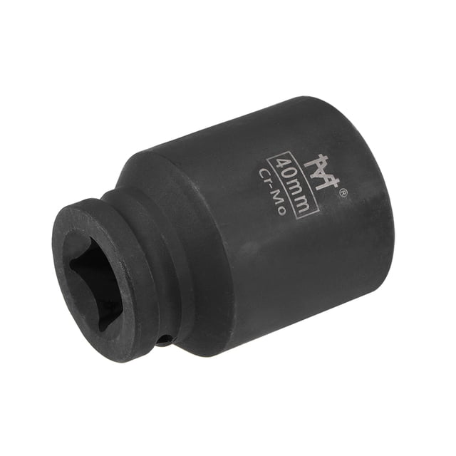Socket de impacto profundo Uxcell de 3/4" de 40 mm 6 puntos de acero de molibdeno cromo negro