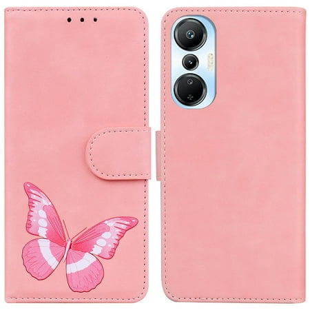 Case for Infinix Hot 20S Wallet Butterfly Card Slots Flip Folio Cover Color Printed