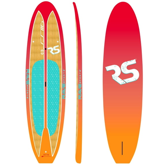 Rave Sports Shoreline Series SS116 Stand Up Paddle Board, Sunburst Orange