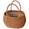 thumbnail image 3 of Cesta de picnic tejida, cesta de almacenamiento de flores, cesta de regalo, cesta de flores tejida a mano con asa, 3 of 6