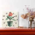 thumbnail image 2 of Painting Red Rose Wall Clock Square Clock Decoration Creative Clock Dual Use Black Pointer 7.78in, 2 of 10
