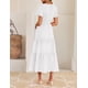 thumbnail image 4 of Vestido midi ZESICA 2025 casual de verano con manga corta y cuello en V, 4 of 9