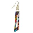 thumbnail image 3 of Multi Color Confetti Rectangle Boho Statement Earrings, Hypoallergenic Earwires, 3 of 4