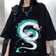 thumbnail image 2 of Anime My Neighbor Totoro Pattern Loose Round Neck Short Sleeve Women's T-Shirtpangjing, 2 of 4