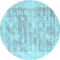thumbnail image 1 of Ahgly Company Indoor Round Persian Light Blue Traditional Area Rugs, 6' Round, 1 of 4