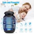 thumbnail image 2 of Lámpara UV antimosquitos de 4800 V, trampa eléctrica para moscas e insectos de 15 W, repelente eficaz de insectos con una cobertura de 80 m² para uso en interiores y exteriores., 2 of 5