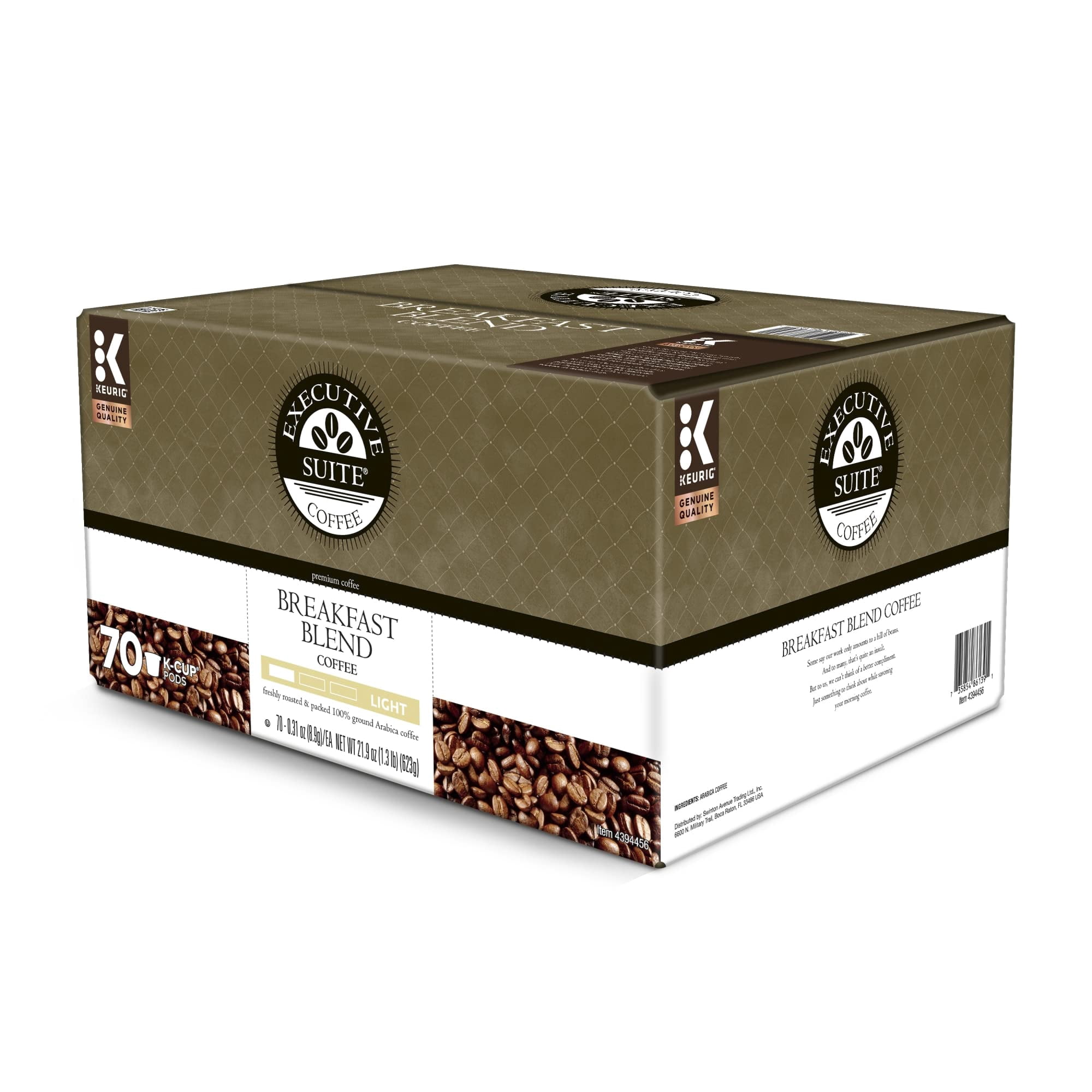 Executive Suite Breakfast Blend Coffee Keurig® K-Cup® Pods, Box of 70 Pods