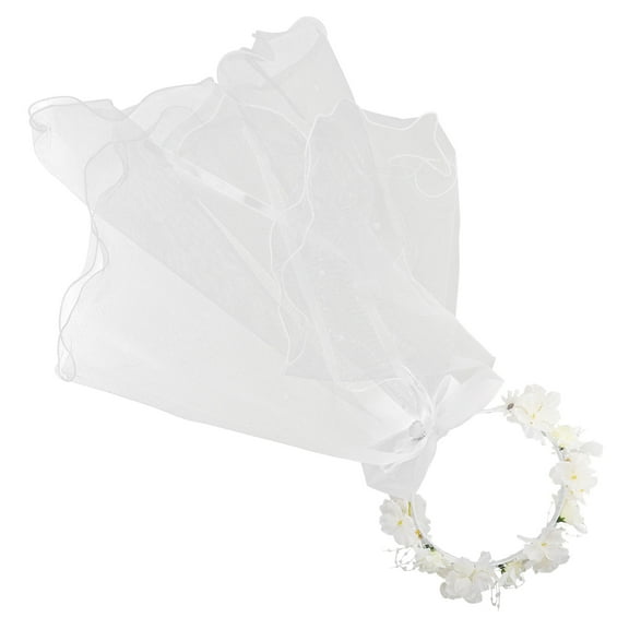 COSMOBETTY Bride Hairband White Bridal Veil For Women 1Set 19.7X9.1X8.7In
