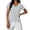 Gray, variant on Women's Casual Striped V-Neck Short Sleeve T-Shirt Top Basic Comfy Relaxed Loose Fit Fashion Tee, Red L