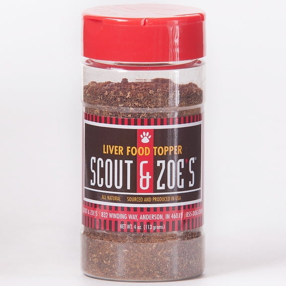 Scout & Zoe's: Pet Food Topper - Beef Liver Powder - 4oz Bottle, Dogs & Cats, Natural Single Ingredient Meal Enhancer, Protein Booster, USA Sourced
