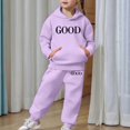 thumbnail image 7 of KHONTS Girls Letter Printed Hoodies Sweatshirts and Sweatpants Outfits, 2 Piece, Sizes 2-13 Years, 7 of 7