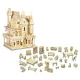 thumbnail image 2 of Puzzled Bundle of Furniture Set & Fantasy Villa Doll House Wooden 3D Puzzles Construction Kits, Educational DIY Playhouse Toys Assemble Unfinished Wood Craft Hobby Puzzles to Build & Paint - 2 Pack, 2 of 4