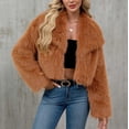 thumbnail image 6 of Womens Winter Coats 2026 Trendy Furry Faux Fur Long Sleeve Jackets Open Front Lapel Warm Fall Outwear with Pockets, 6 of 7