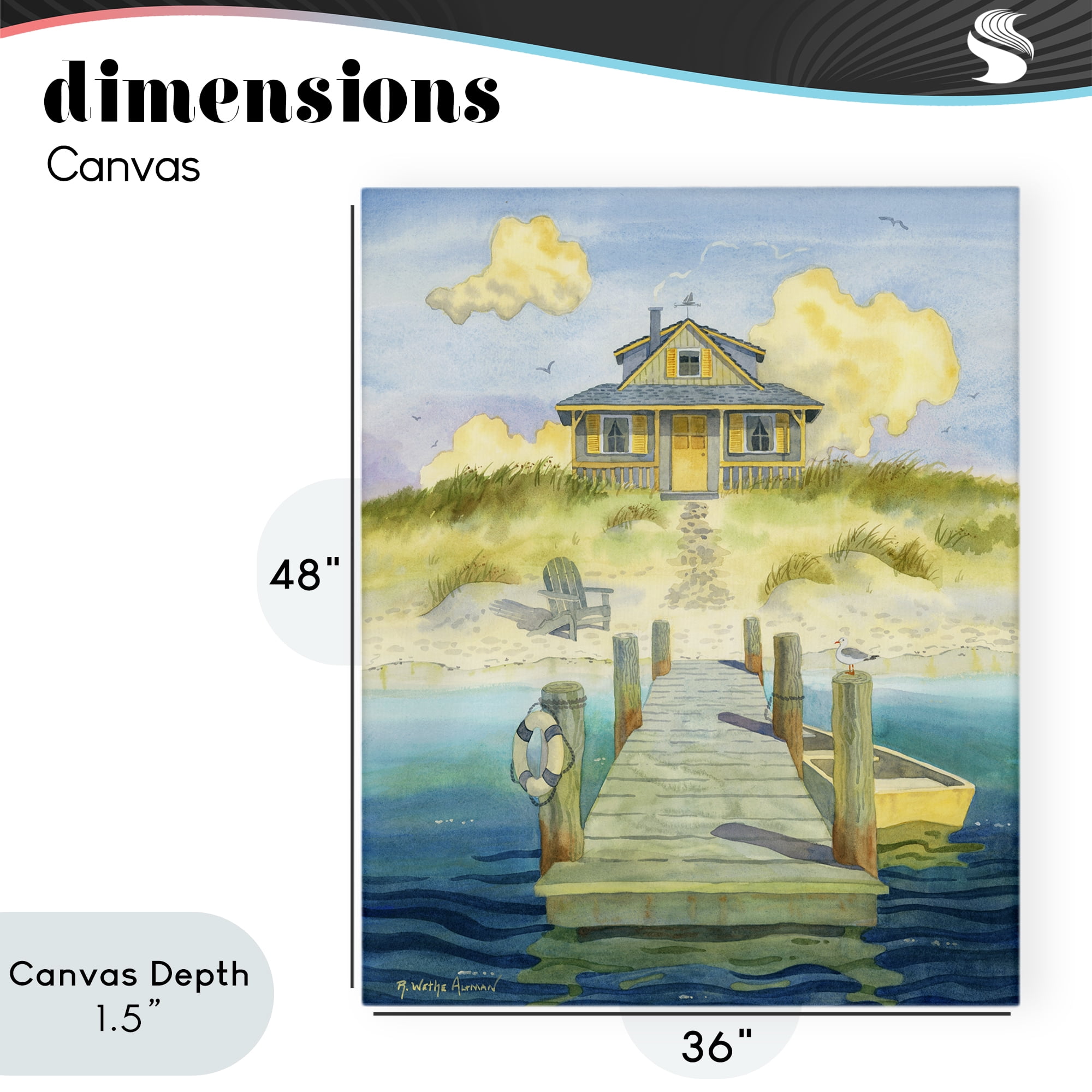 Stupell Industries Welcome Seaside Retreat Cottage Canvas Wall Art, design by Robin Altman