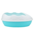 thumbnail image 4 of Caja de arena para gatos semicerrada de plástico, bandeja resistente a derrames, orinal para inodoro con pala (azul), 4 of 8