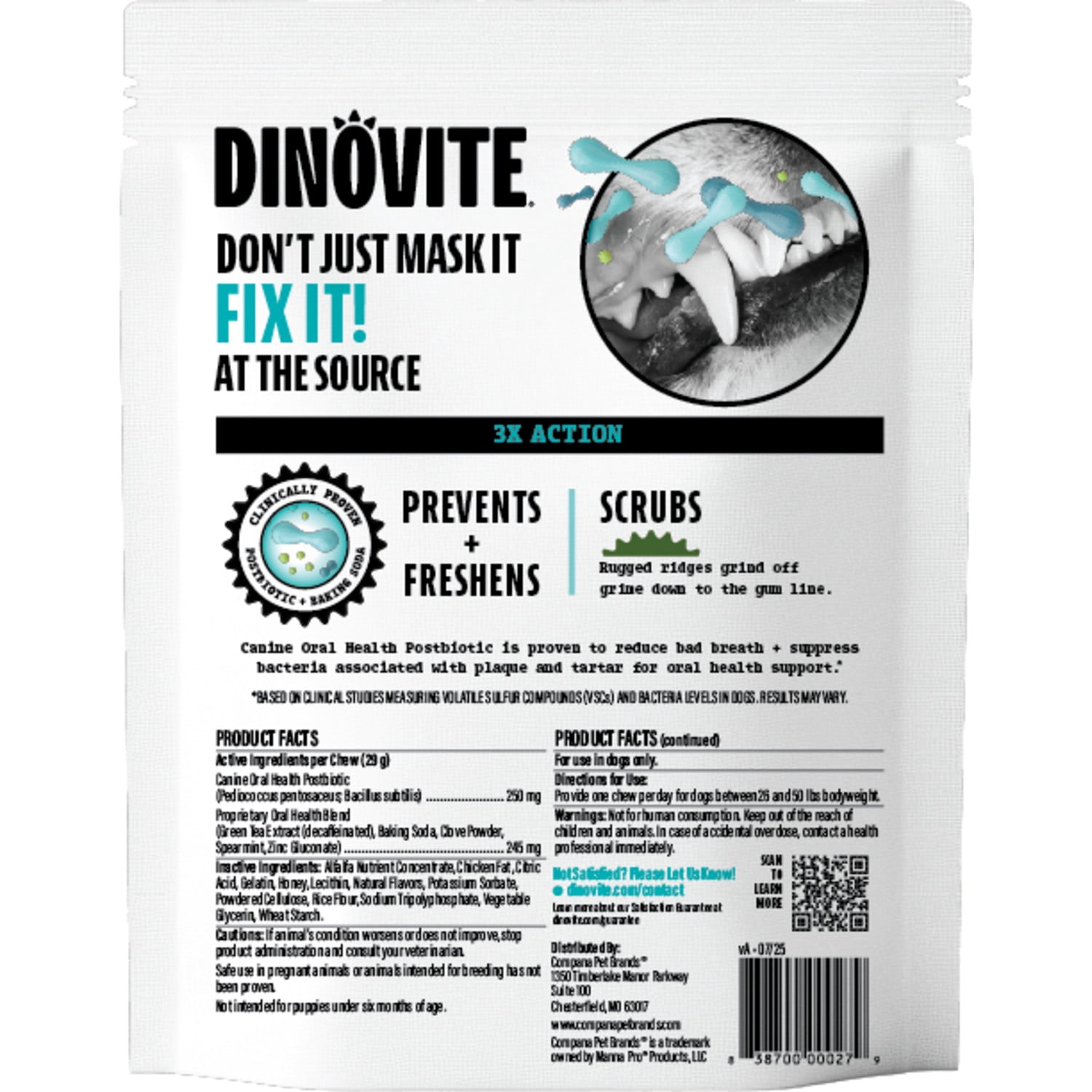 Dinovite Dental Chews for Medium Dogs - 5 Count