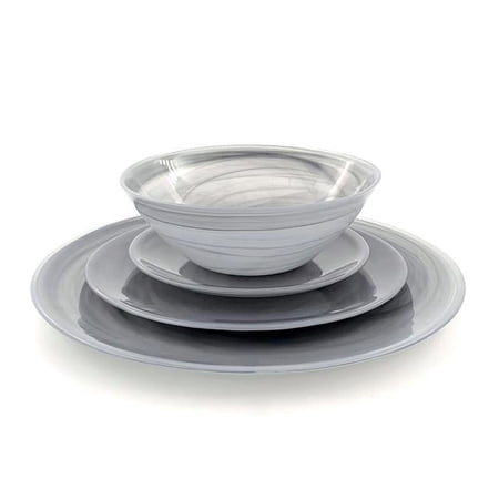 Nuage Dinnerware Set, Graphite - 16 Piece