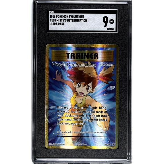 2016 Pokémon XY Evolutions Full Art Trainer Misty #108/108 Holo SGC 9