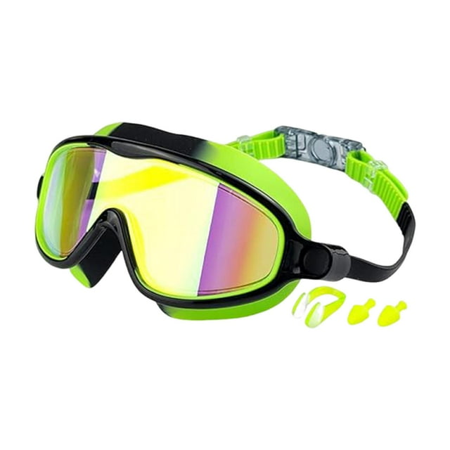 Gafas de natación para niños, antifugas, para piscina, playa, niños y niñas Verde Negro