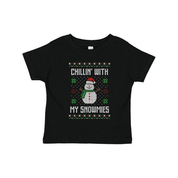 Inktastic Chillin' with My Snowmies Sweater Style Snowman Boys or Girls Toddler T-Shirt