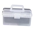 thumbnail image 2 of Caja contenedor de almacenamiento para manualidades, caja de almacenamiento transparente para manualidades, caja de herramientas portátil multifuncion Blanco, 2 of 10