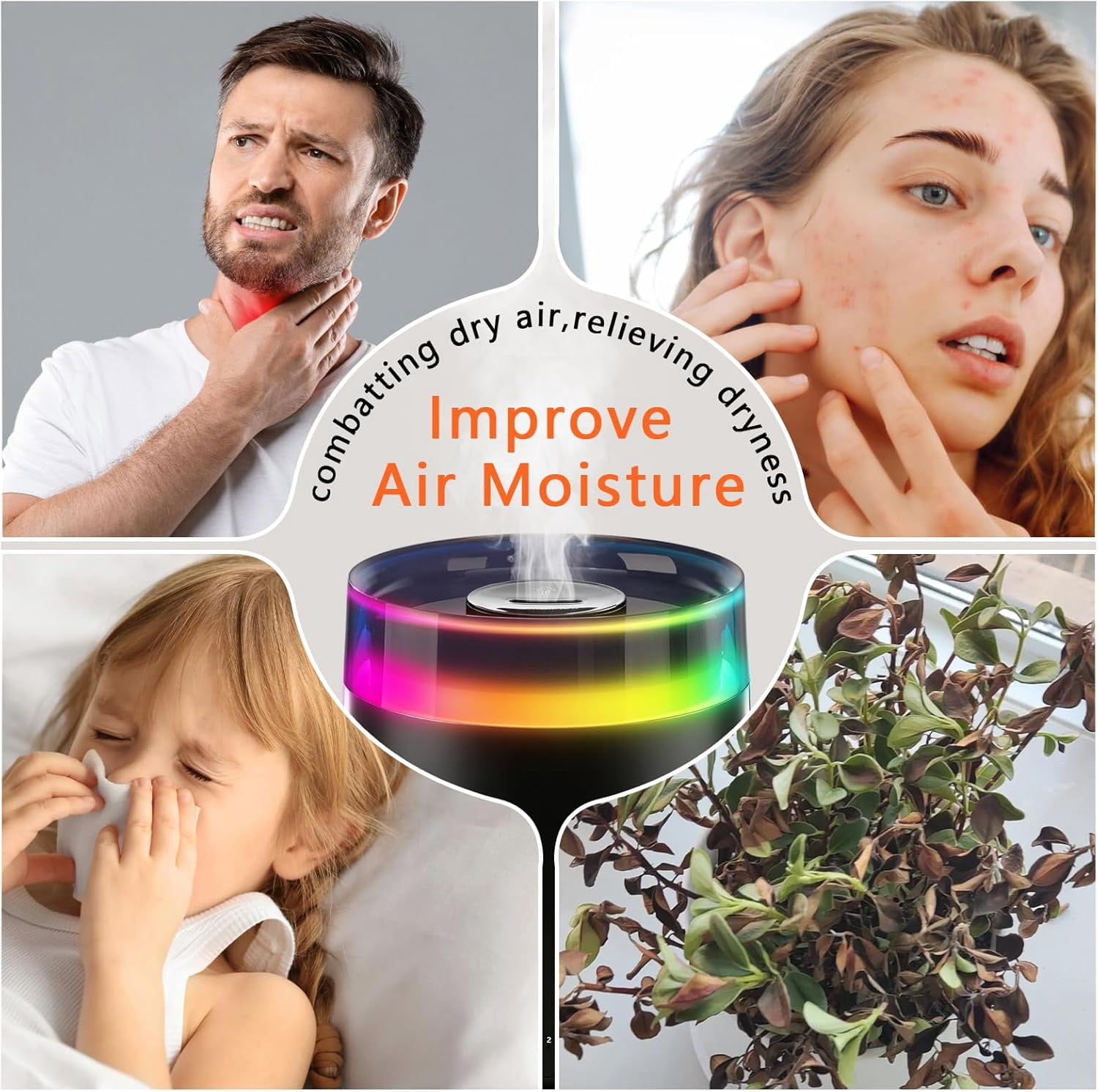 Humidifiers for Bedroom Home,3L Top Fill Cool Mist Humidifier for Baby Nursery,Essential Oil Diffuser for Large Room,3 in 1 uiet Ultrasonic Humidifier for,Office,Plant,Nursery,BPA (Black)