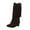 Coffee, variant on Women's Extra Wide Calf Fringe Boots Wide Width Western Cowgirl Cowboy Boots Plus Size Comfortable for Full Figures Mid Heel Mid Tube Shoes Red 9.5(43)