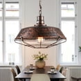 thumbnail image 4 of Farmhouse Style Pendant Lighting, Industrial Rustic Cage for Warm Cafe Bar Club Atmosphere, Adjustable Cables Enhance Customization, 4 of 6