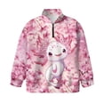thumbnail image 4 of Uorisanigo Kids Sweatshirt Girls Soft Half Zip Pullover Sweatshirt Oversized Cherry Blossom Axolotl Long Sleeve Pullover Top Fall Spring Outfits Clothes Quarter Zip Hoodies No Hood, 4 of 7