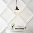 thumbnail image 6 of JONATHAN Y Schoolhouse 14" 1-Light Bohemian Farmhouse Iron/Glass LED Pendant, Oil Rubbed Bronze/Clear, 6 of 9