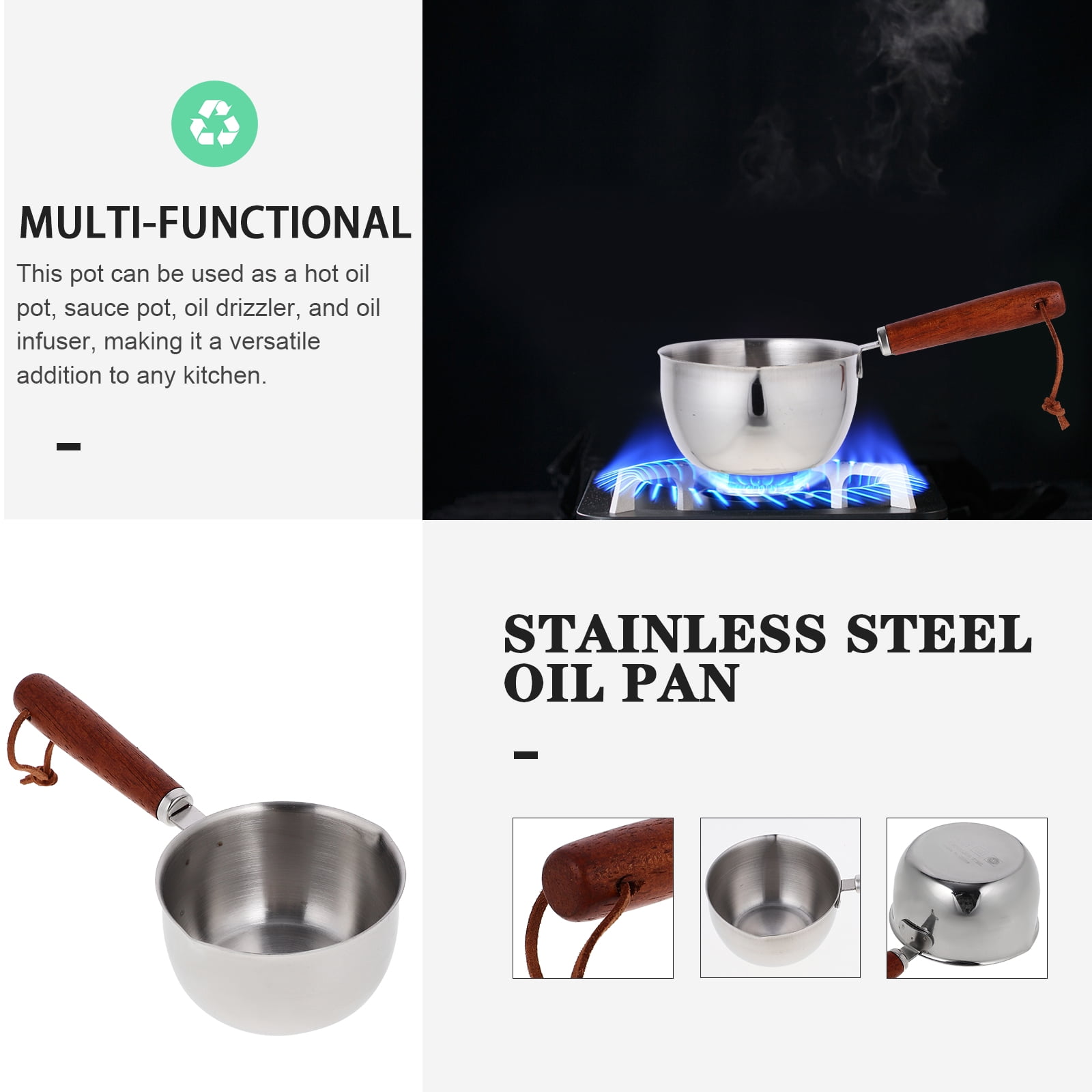 Axio Stainless Steel Sauce Pan Small Induction Pot Kitchen Cookware For Cooking Boiling Stewing