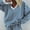 Light Blue, variant on Miqool Womens 2 Piece Striped Outfits Long Sleeve V Neck Sweatshirt and Shorts Set Lounge Wear Fall Fashion Matching Sets