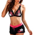 thumbnail image 2 of 2 Piece Y2k Halter Bikini Sets Vintage Y2k Floral Swimsuit Beach Sets (Pink M), 2 of 5