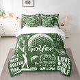 thumbnail image 2 of Homewish Gamer Golf Bedding Comforter Set 7 Pieces for Kids Teens Adults,Green White Full Bedding Set Lightweight,Sport Theme Fitted Sheet Flat Sheet,Lightweight Room Decor,Reversible, 2 of 8