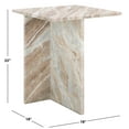 thumbnail image 2 of Safavieh Adriano 2 Leg Marble Accent Table in White / Brown, 2 of 11