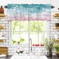 thumbnail image 3 of Turquoise Pink Ombre Valances for Windows Abstract Coastal Ocean Waves Gradient Rod Pocket Curtain Valance Window Treatment Short Curtains for Kitchen Living Room, 60"x18", 3 of 5