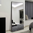 thumbnail image 1 of Neutypechic 70" x 31" Black Large Modern & Contemporary Rectangle Standing Mirror Aluminum Frame with Stand Full Length Mirror Free-Stand or Wall-Mounted for Bedroom, Bathroom, Living Room, 1 of 7