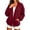 Red, variant on Hurxie Women Sweatshirt Cardigan Open Front Jacket Oversized Lightweight Loose Fit Pocket Casual Athleisure Outerwear Khaki,S