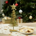 thumbnail image 2 of Lilixerw Metal Christmas Tree Decor,6.3Inch Gold Tabletop Xmas Tree with Glitter Star for Holiday Home Table Festive Decorations, 2 of 6